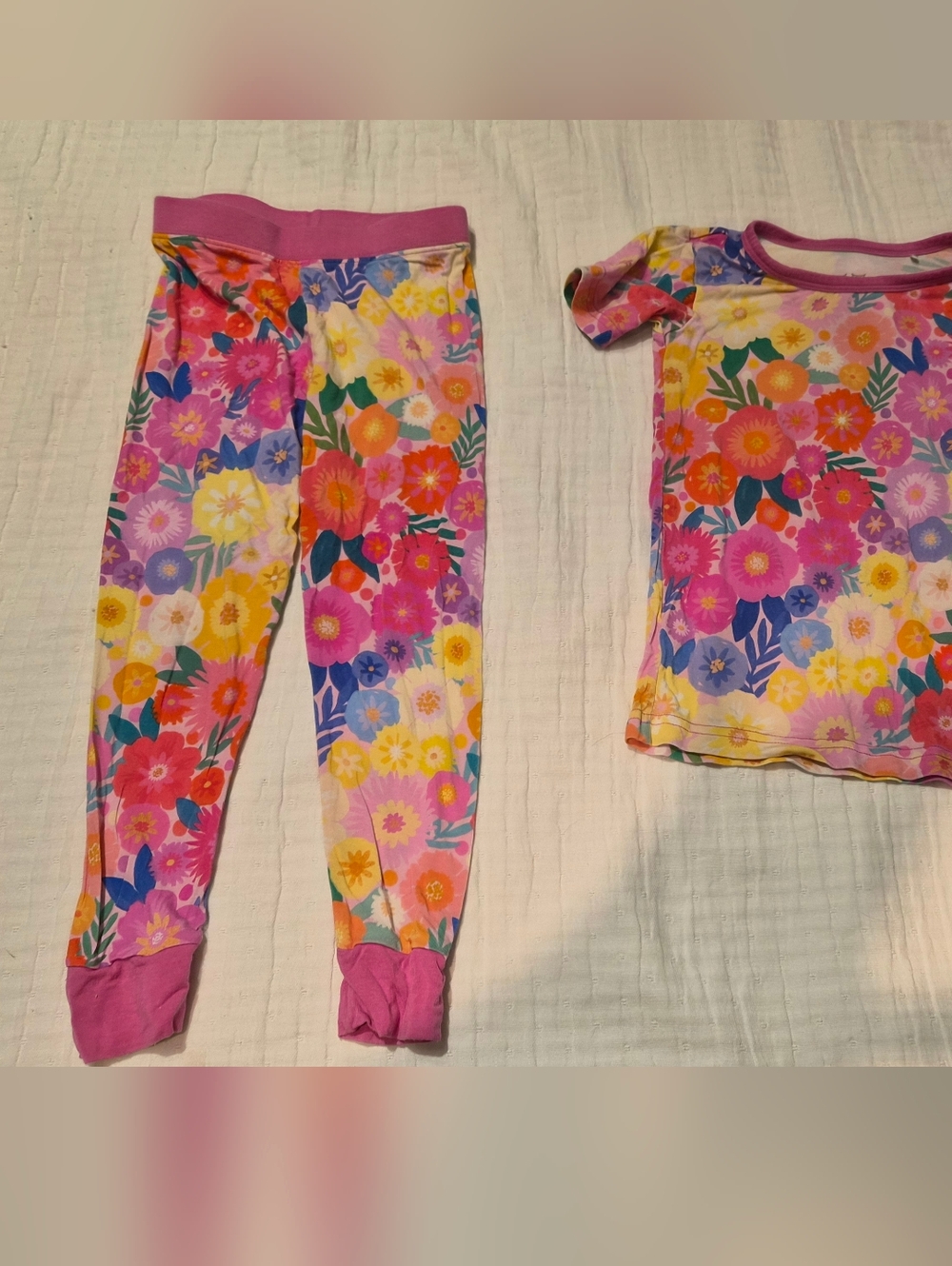 Little Sleepies Girls Floral Pink Multi Pajama Set - Soft Cotton Blend
